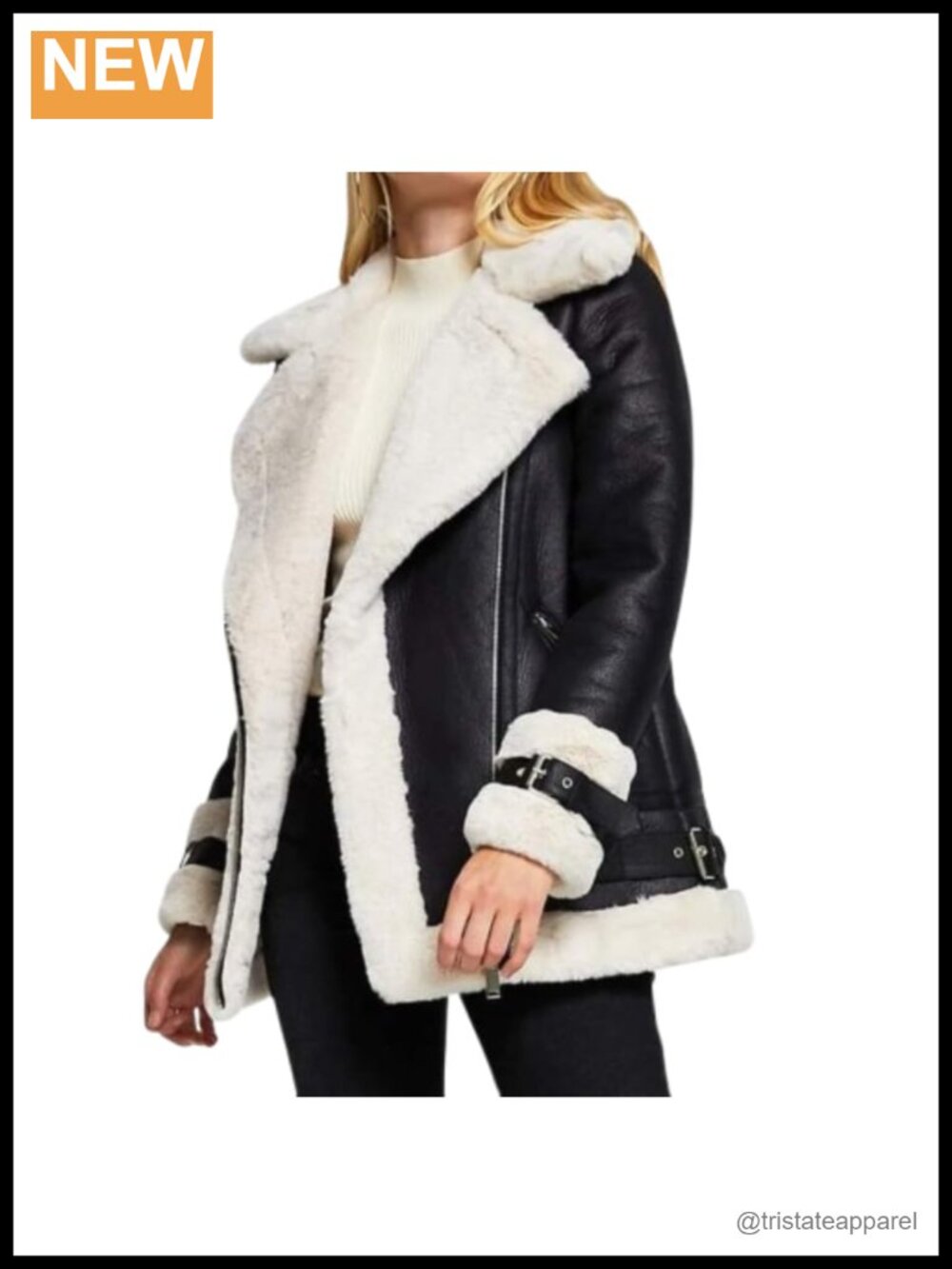 B3 RAF Aviator Bomber Jacket Real Leather Shearling Lining Winter